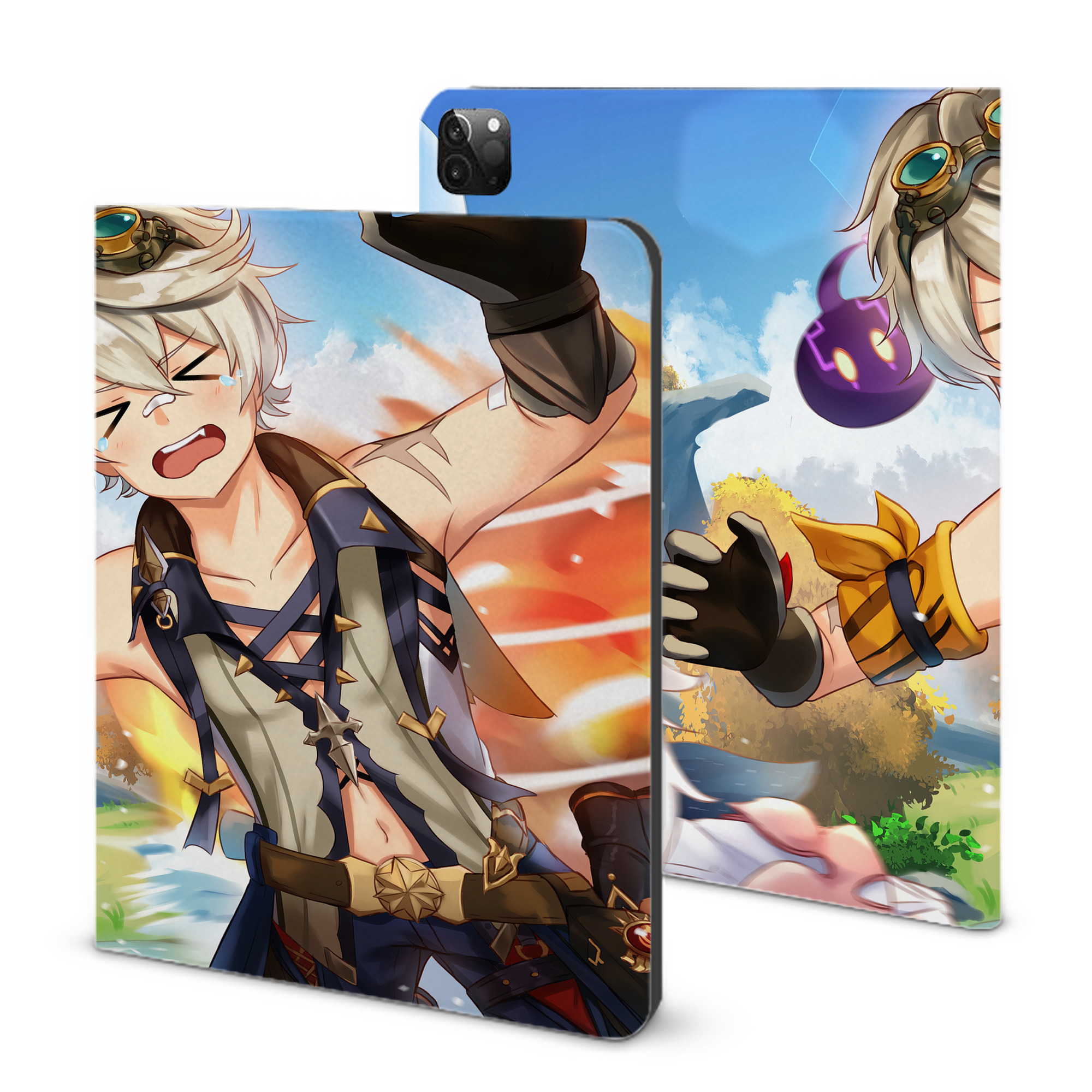 げんし神 genshin IPadケース ペンホルダー付き ブックスタイルデザイン